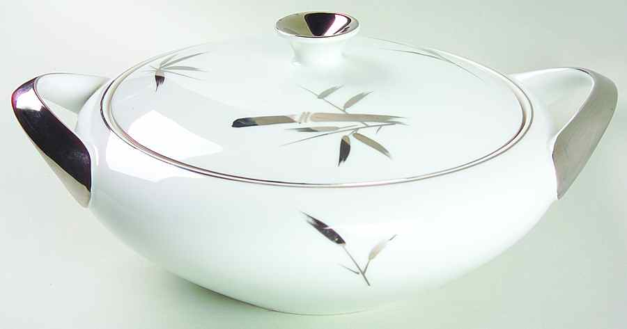 Silver Beauty Round Covered Vegetable by Royal Song-1
