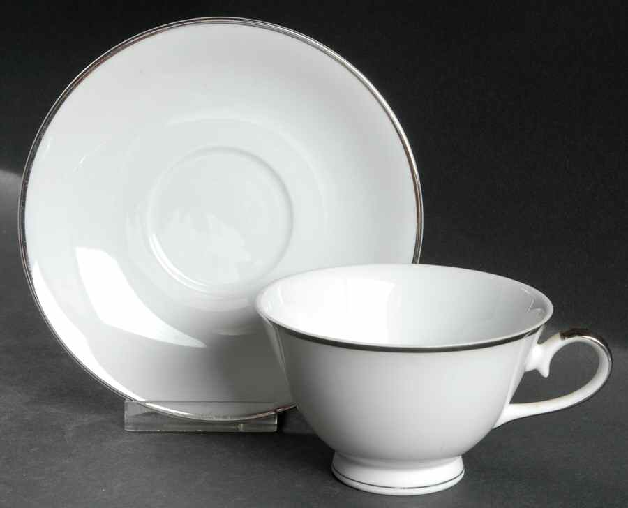 Simplicity Footed Cup & Saucer Set by Royal Song-1