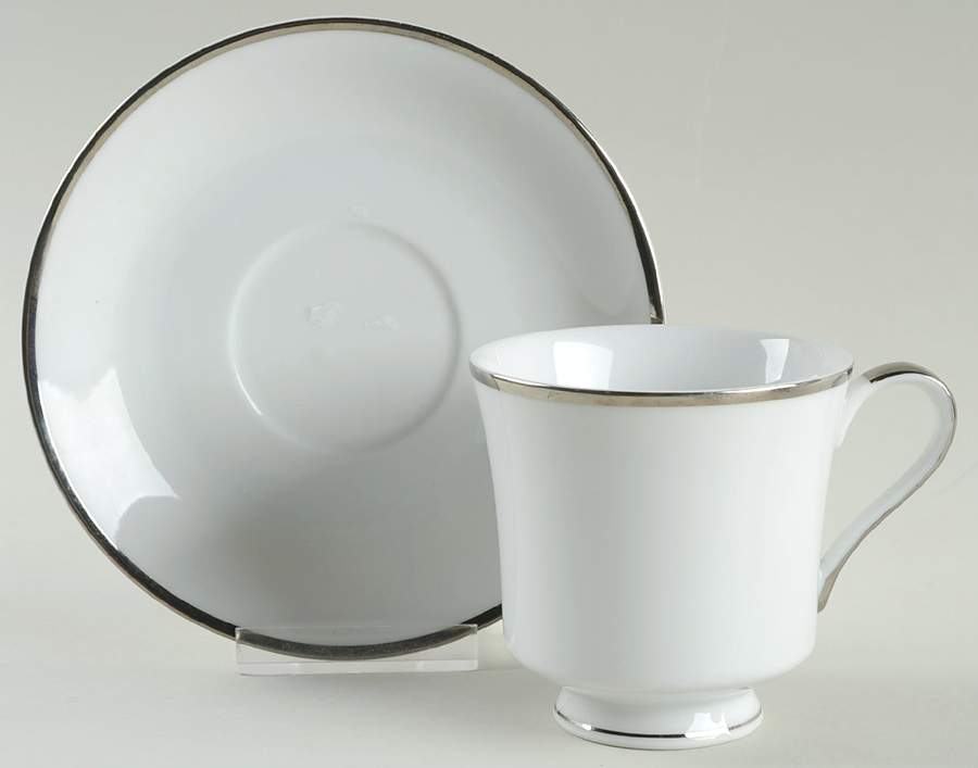 Simplicity Footed Cup & Saucer Set by Royal Song-1