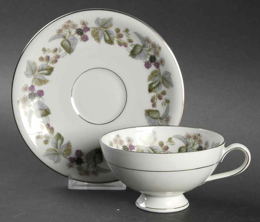 Blackberry Footed Cup & Saucer Set by Royal Signet-1