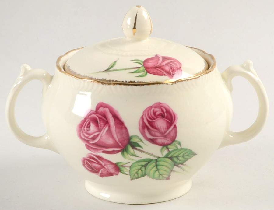 Anniversary Rose Sugar Bowl & Lid by Royal Swan-1