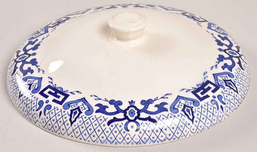 English Canton Blue Lid for Round Vegetable by Royal Swan-1