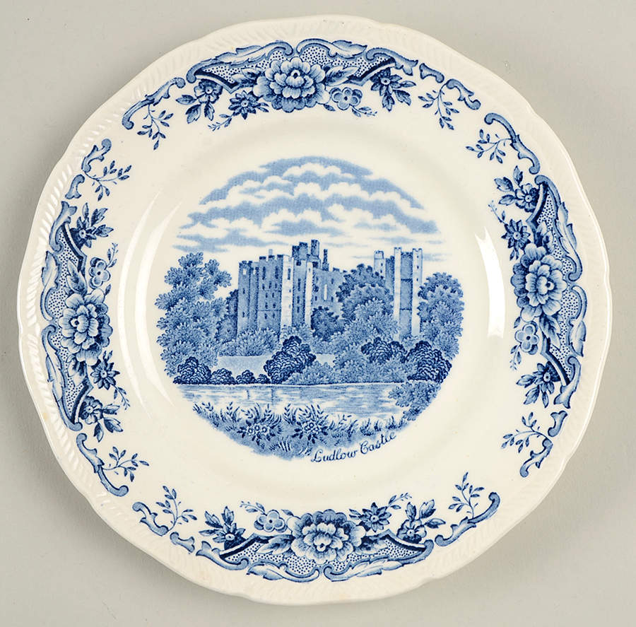 Historic Castles Blue Salad Plate by Royal Swan-1