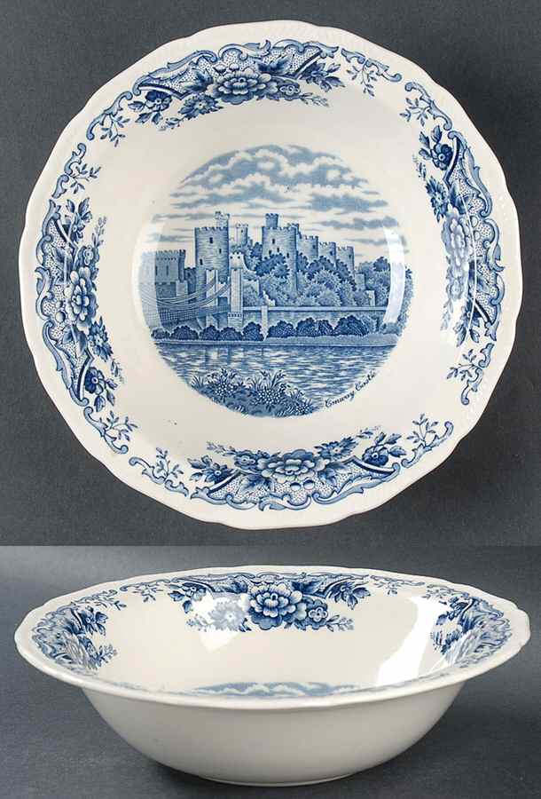 Historic Castles Blue 8" Round Vegetable Bowl by Royal Swan-1