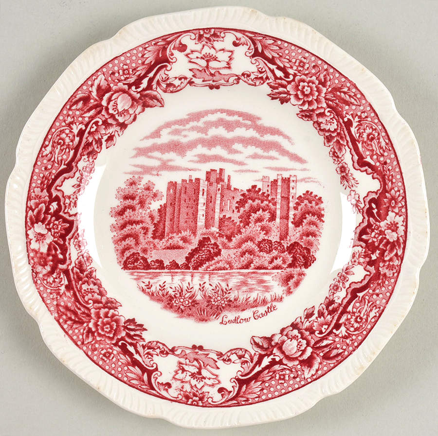 Historic Castles Pink Bread & Butter Plate by Royal Swan-1