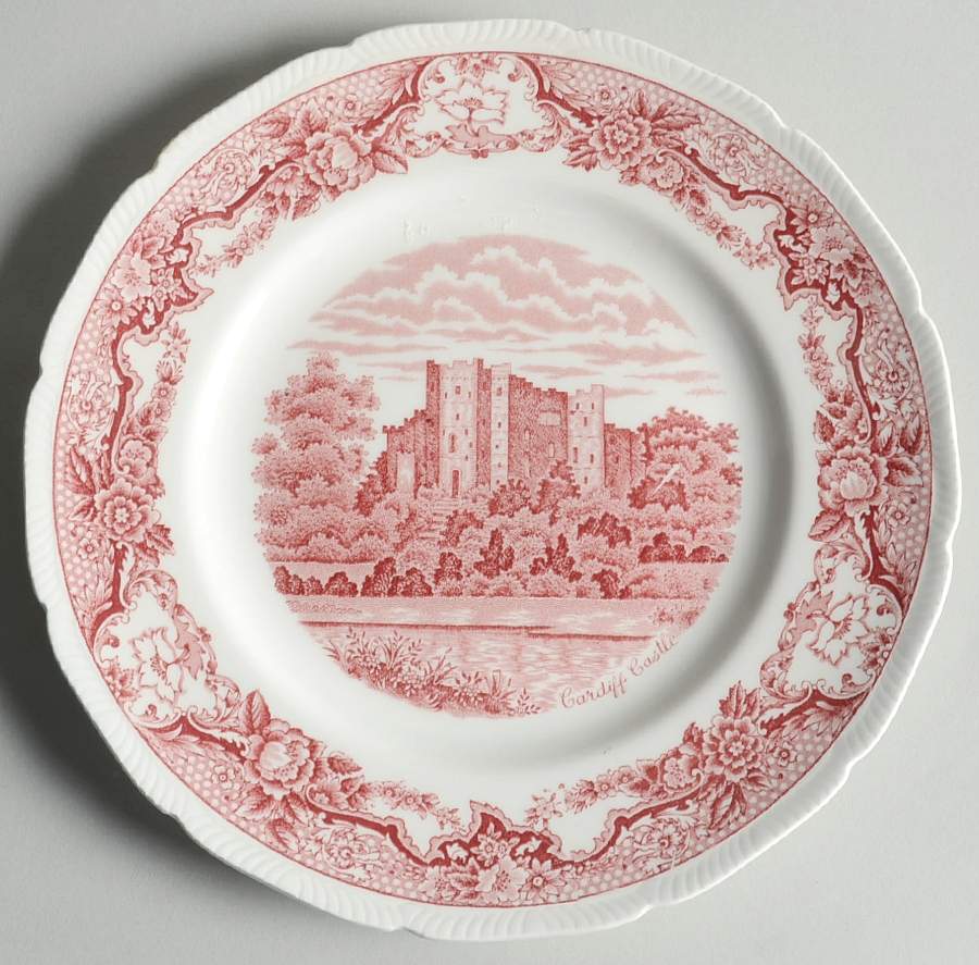 Historic Castles Pink Salad Plate by Royal Swan-1