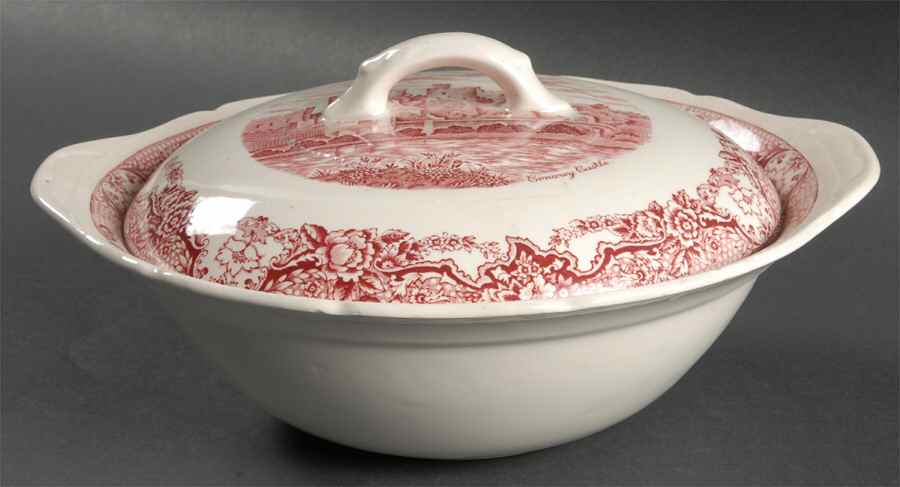 Historic Castles Pink Round Covered Vegetable by Royal Swan-1