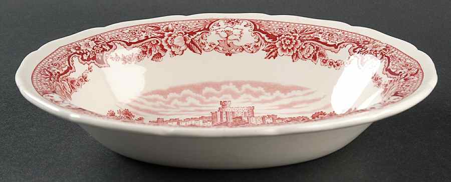 Historic Castles Pink 8" Oval Vegetable Bowl by Royal Swan-1