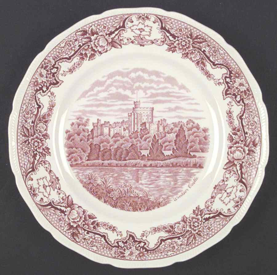 Historic Castles Pink Dinner Plate by Royal Swan-1