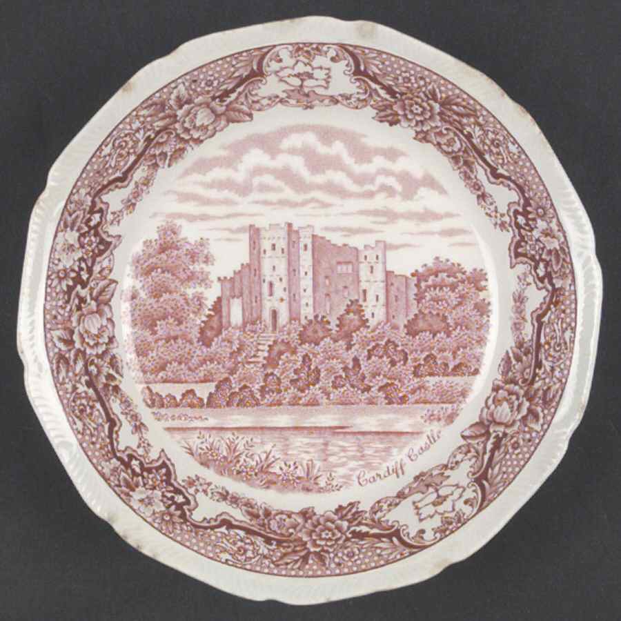 Historic Castles Pink Coupe Soup Bowl by Royal Swan-1