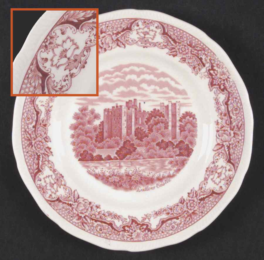 Historic Castles Pink Salad Plate by Royal Swan-1