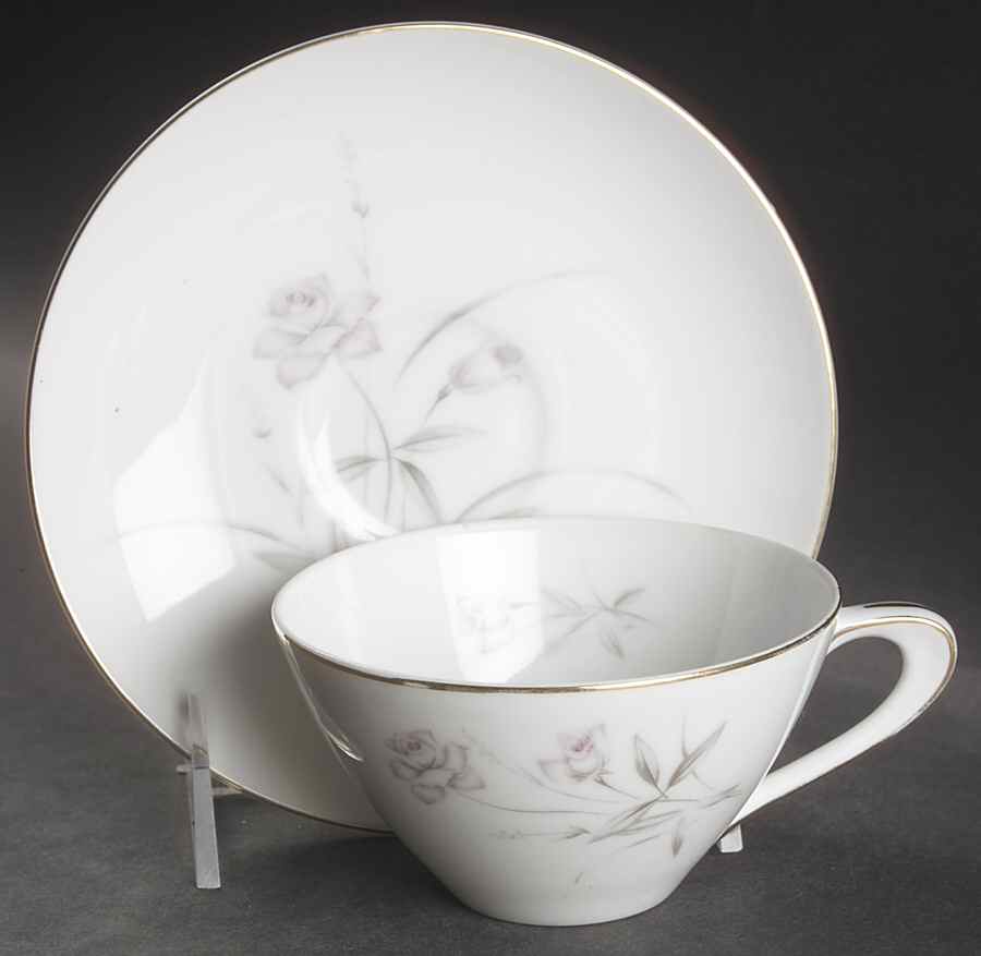 Blush Rose Flat Cup & Saucer Set by Royal Sovereign-1