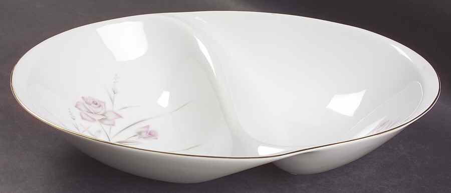 Blush Rose 11" Oval Divided Vegetable Bowl by Royal Sovereign-1
