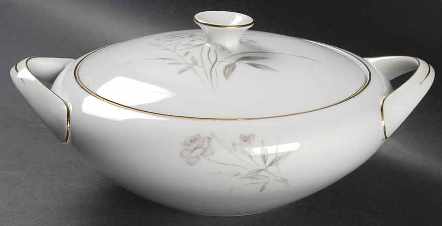 Blush Rose Round Covered Vegetable by Royal Sovereign-1