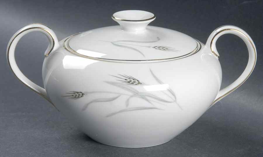 Summer Song Platinum Sugar Bowl & Lid by Royal Sovereign-1