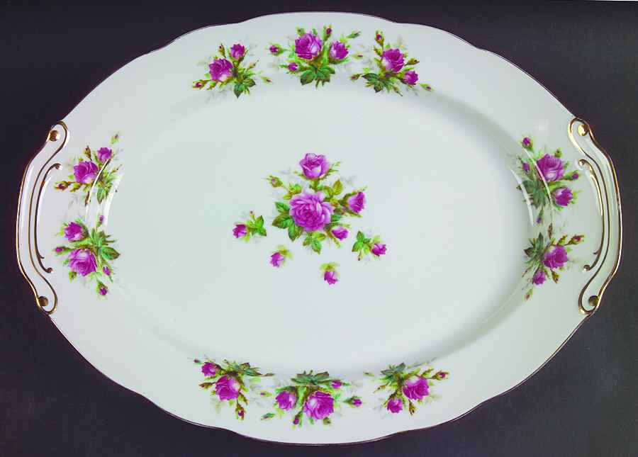 Antique Rose 16" Oval Serving Platter by Rossetti-1