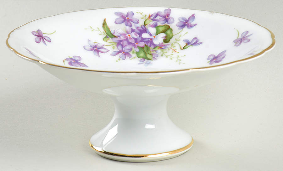 Spring Violets Round Compote (Height X Width) by Rossetti-1