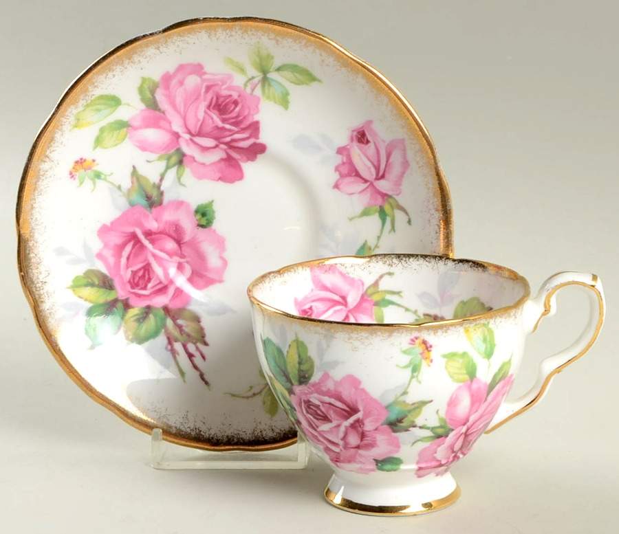 Berkeley Rose Footed Cup & Saucer Set by Royal Stafford-1