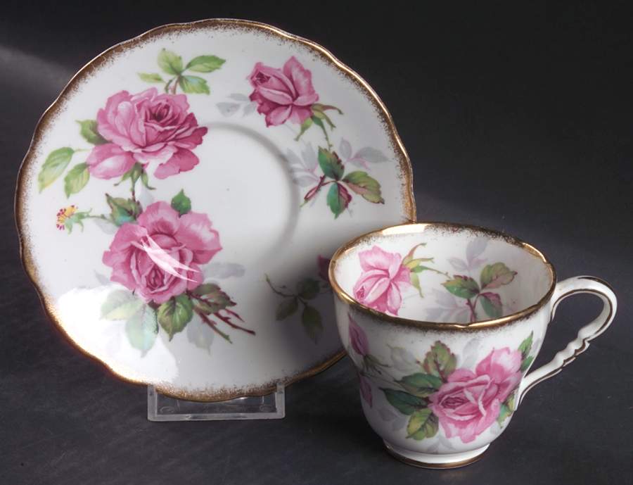Berkeley Rose Footed Cup & Saucer Set by Royal Stafford-1
