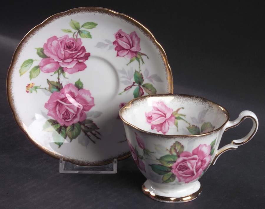 Berkeley Rose Footed Cup & Saucer Set by Royal Stafford-1