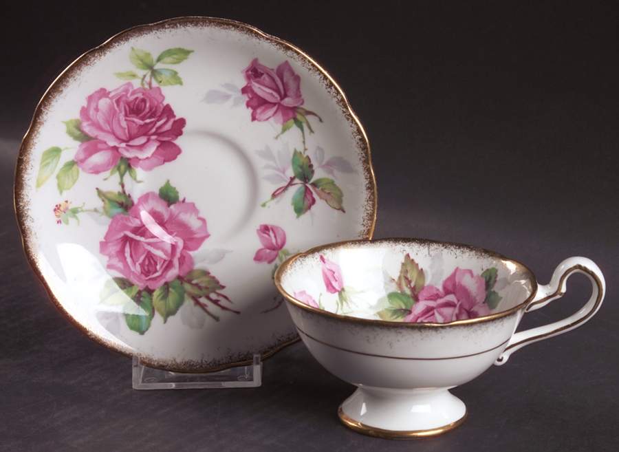 Berkeley Rose Footed Cup & Saucer Set by Royal Stafford-1