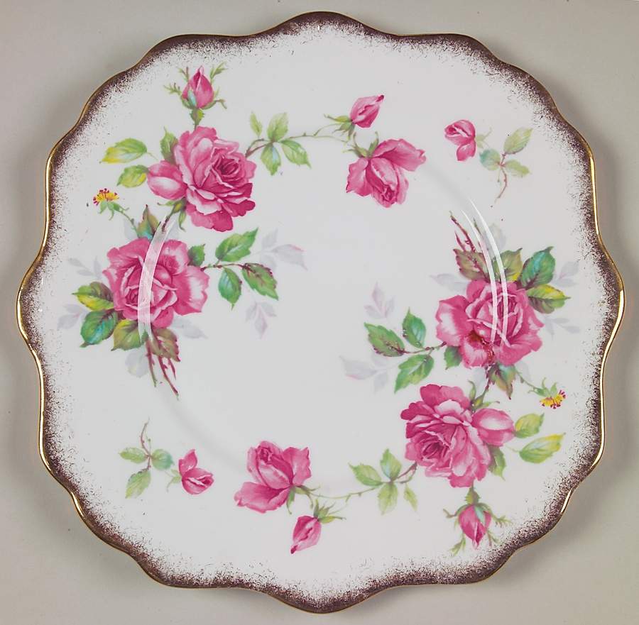 Berkeley Rose Square Cake Plate by Royal Stafford-1