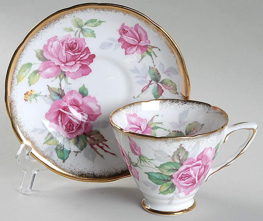 Berkeley Rose Footed Cup & Saucer Set by Royal Stafford-1