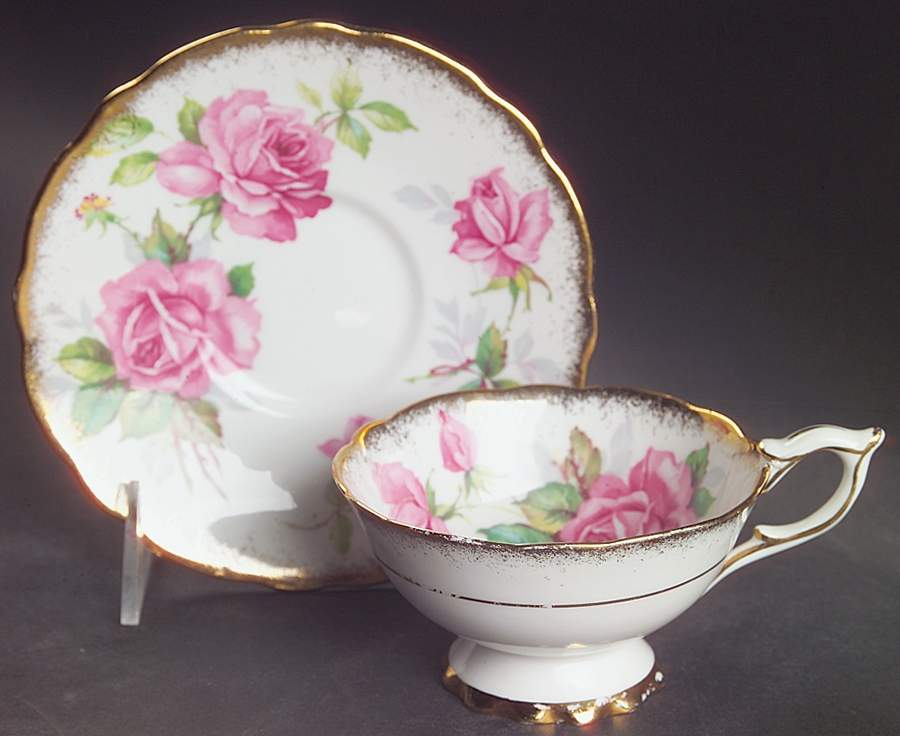 Berkeley Rose Footed Cup & Saucer Set by Royal Stafford-1