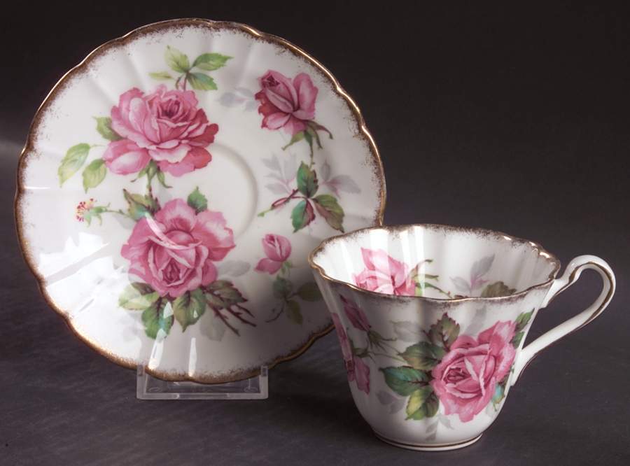 Berkeley Rose Flat Cup & Saucer Set by Royal Stafford-1