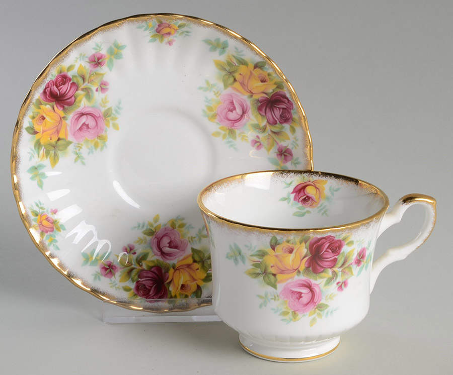 Bouquet Footed Cup & Saucer Set by Royal Stafford-1