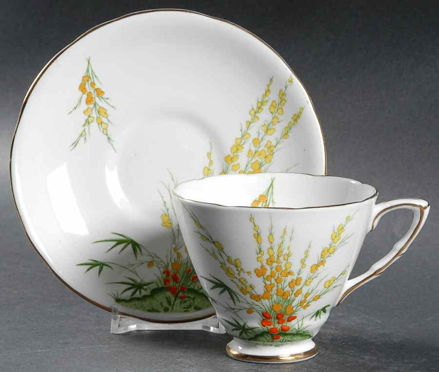 Broom Footed Cup & Saucer Set by Royal Stafford-1