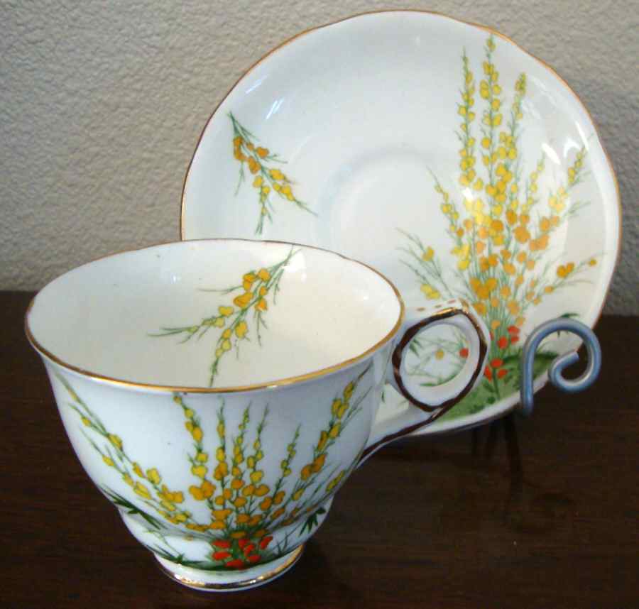 Broom Footed Cup & Saucer Set by Royal Stafford-1