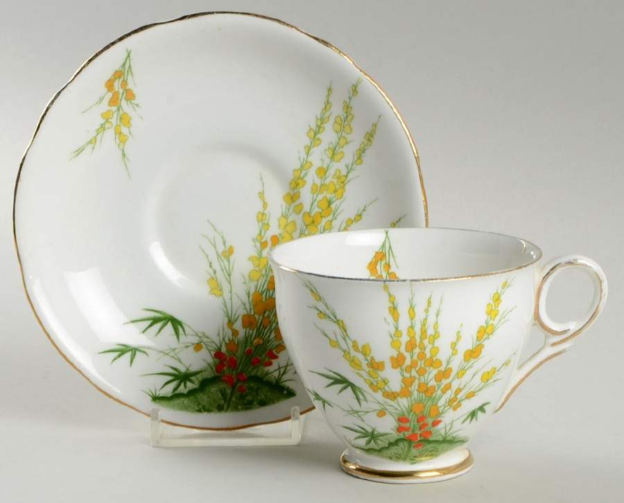Broom Footed Cup & Saucer Set by Royal Stafford-1