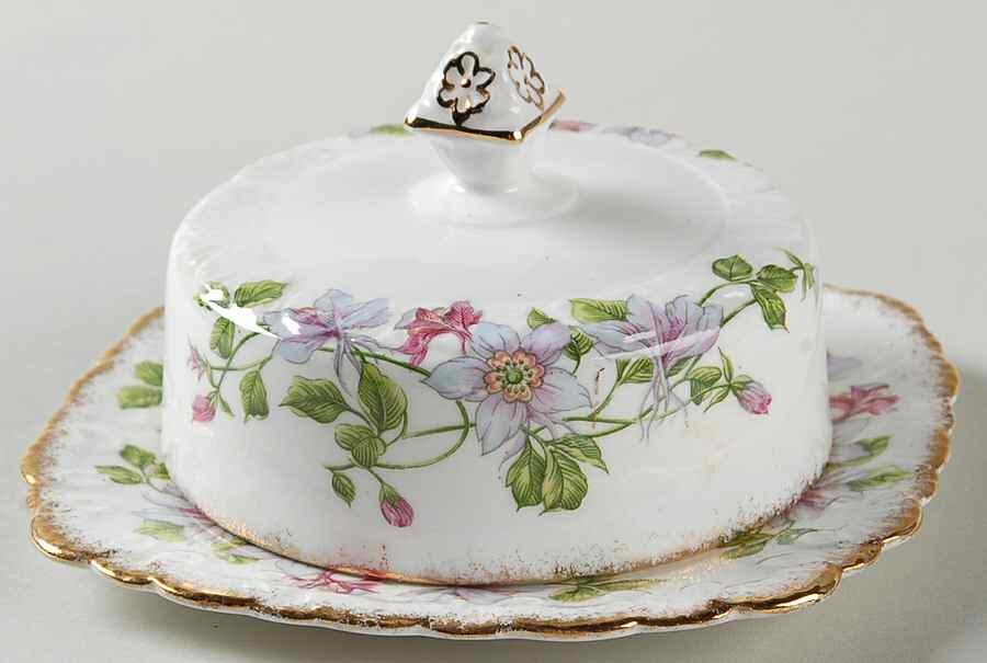 Columbine Round Covered Butter by Royal Stafford-1