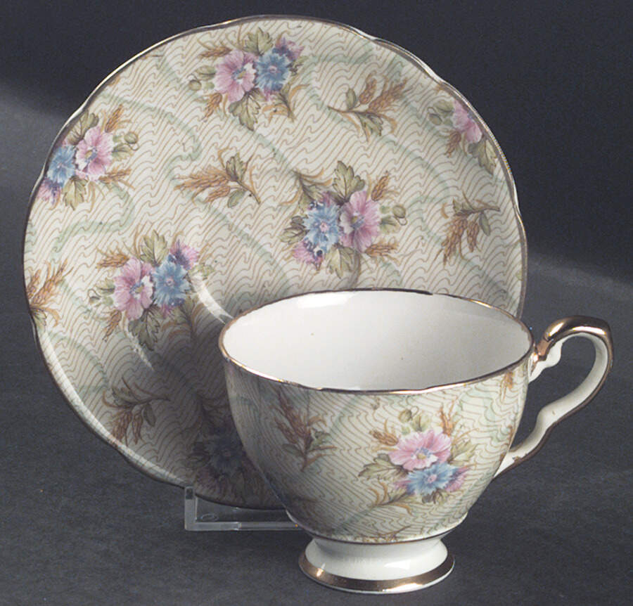 Elizabeth Footed Cup & Saucer Set by Royal Stafford-1