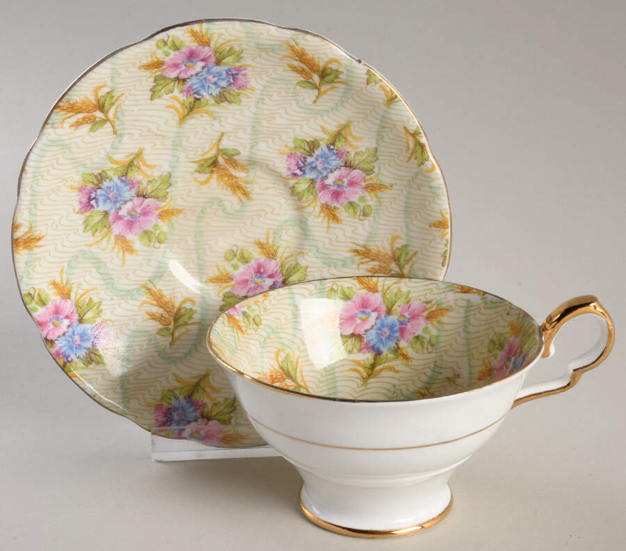 Elizabeth Footed Cup & Saucer Set by Royal Stafford-1