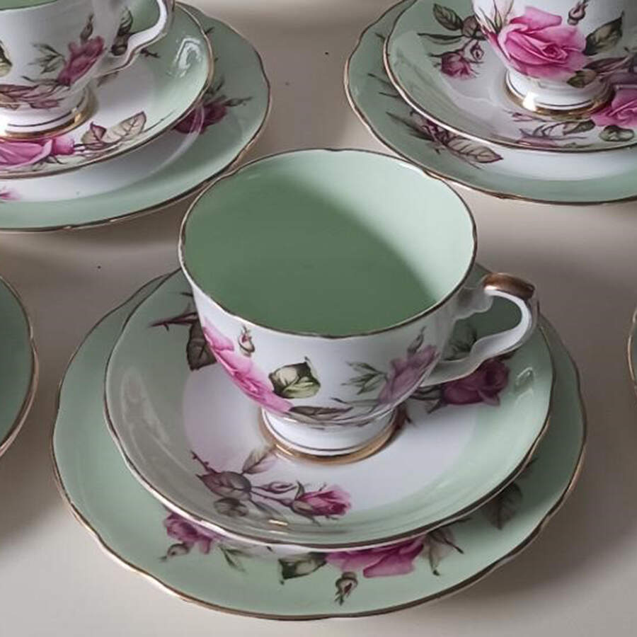 First Love (Scalloped) Footed Cup & Saucer Set by Royal Stafford-1