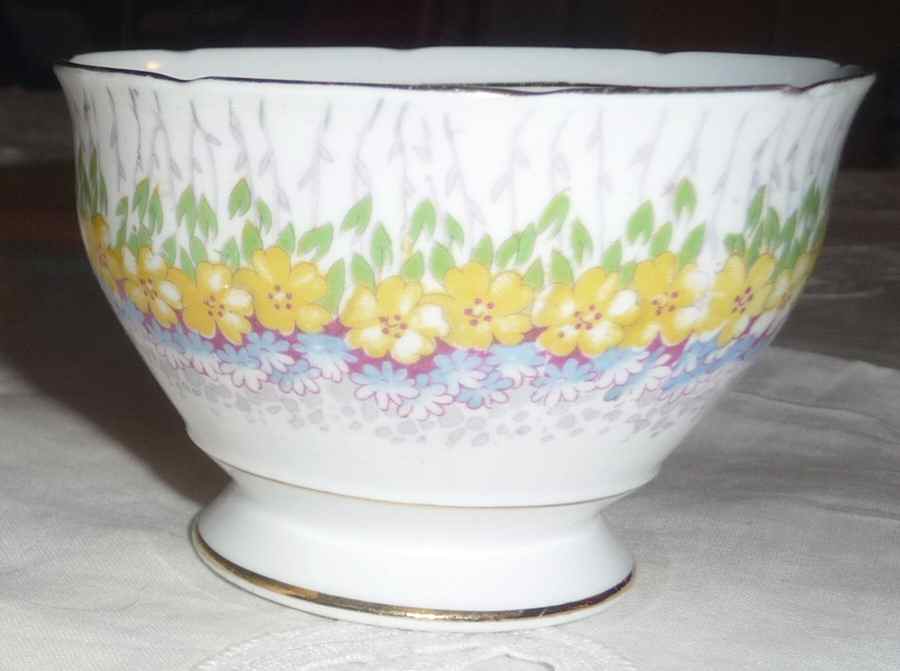 Glendale (Yellow & Blue) Open Sugar Bowl by Royal Stafford-1