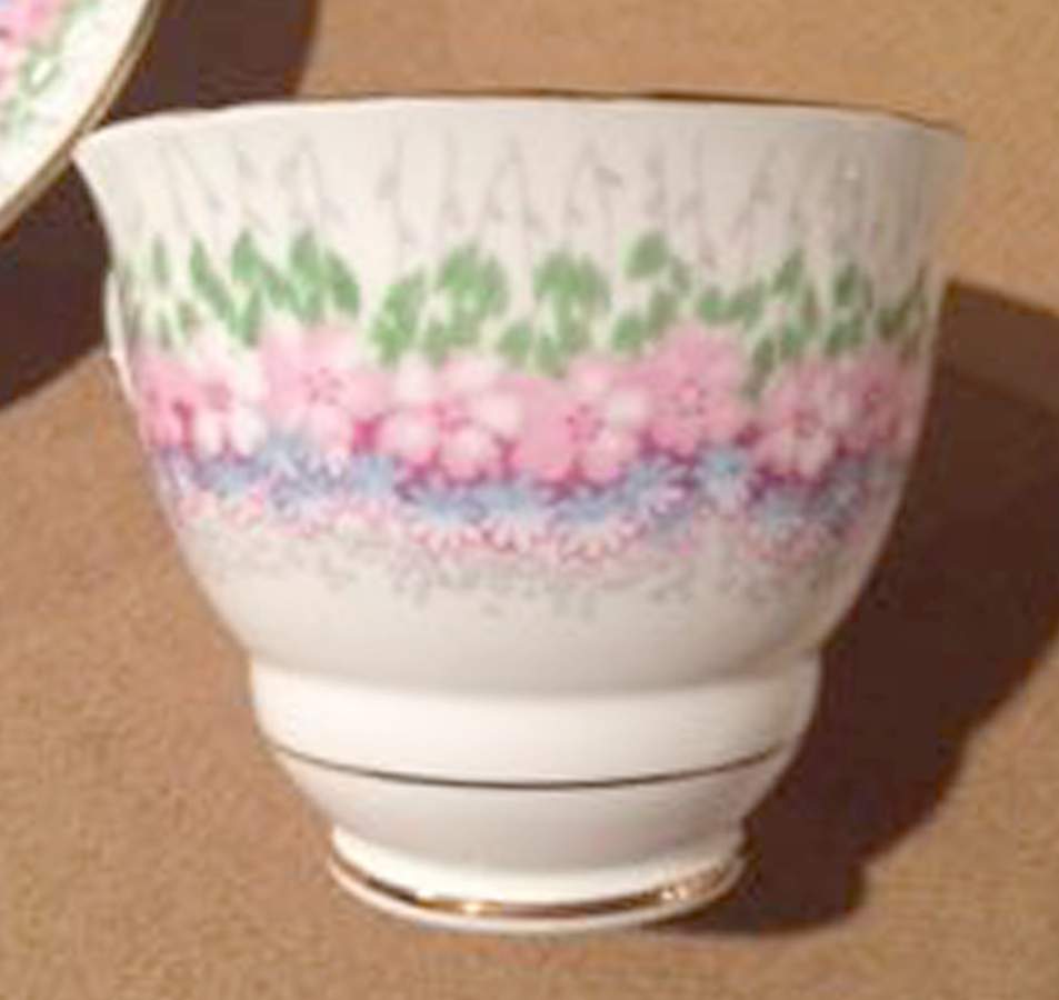 Glendale (Pink & Blue) Footed Cup & Saucer Set by Royal Stafford-1