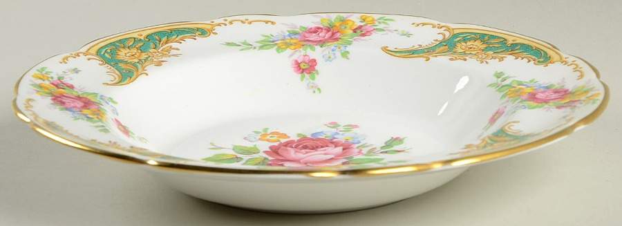 Gloria Green Rim Soup Bowl by Royal Stafford-1