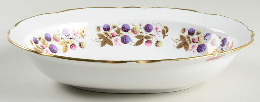 Golden Bramble (3 Gold Lines) 9" Oval Vegetable Bowl by Royal Stafford-1