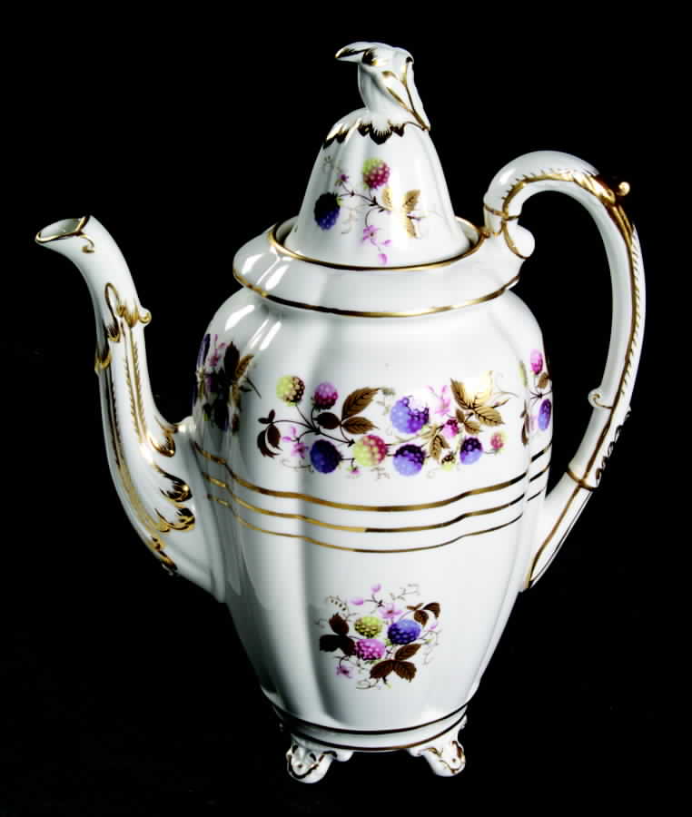 Golden Bramble (3 Gold Lines) Coffee Pot & Lid by Royal Stafford-1