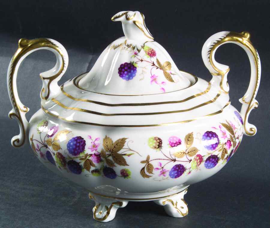 Golden Bramble (3 Gold Lines) Sugar Bowl & Lid by Royal Stafford-1