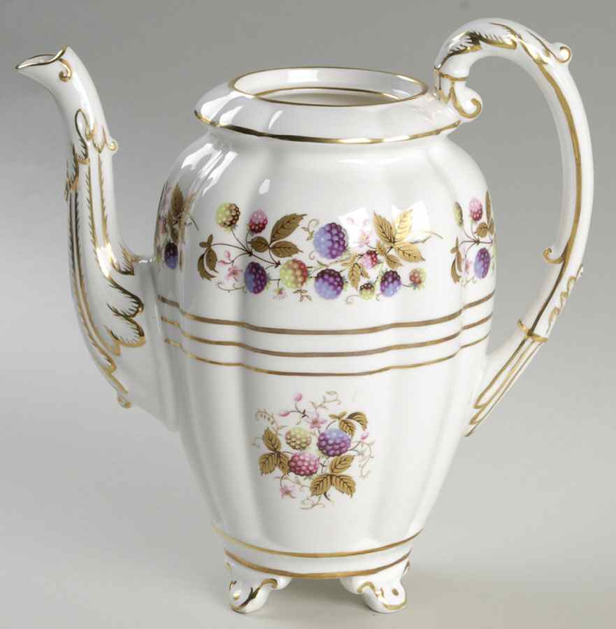 Golden Bramble (3 Gold Lines) Coffee Pot No Lid by Royal Stafford-1