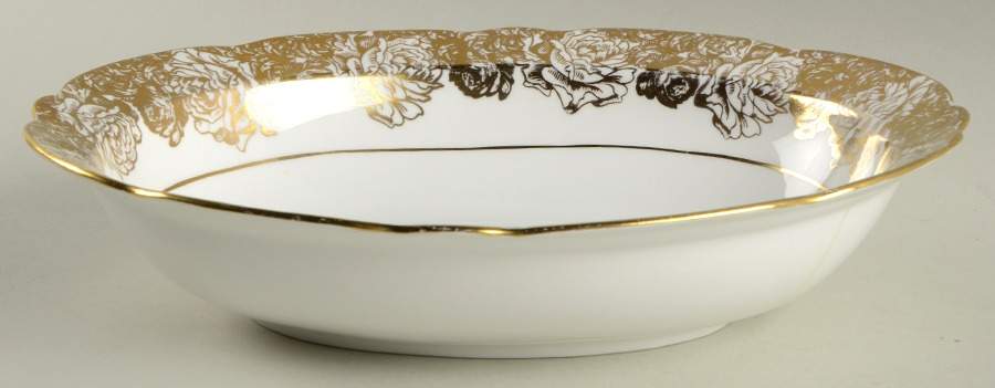 Golden Bouquet 9" Oval Vegetable Bowl by Royal Stafford-1