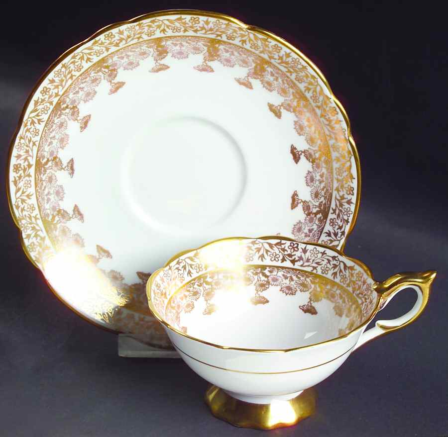 Gold Regent Footed Cup & Saucer Set by Royal Stafford-1