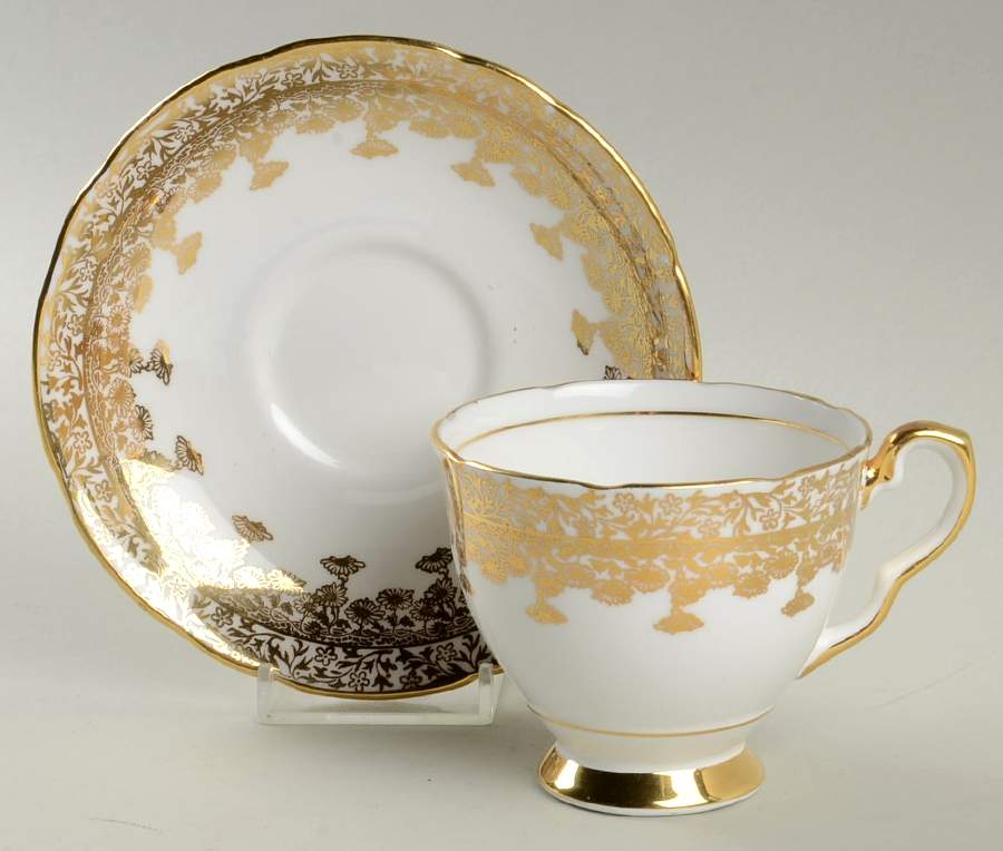 Gold Regent Footed Cup & Saucer Set by Royal Stafford-1