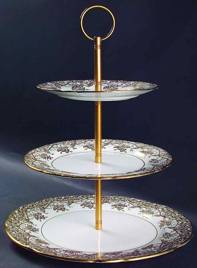 Grape Vine 3-Tiered Serving Tray (DP, SP, BB) by Royal Stafford-1