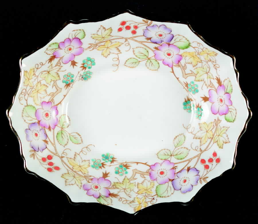 Hedgerow (Bone, Vine with Berries) Oval Sweet Meat Dish by Royal Stafford-1