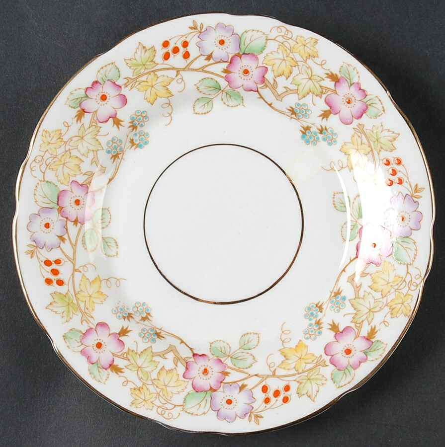 Hedgerow (Bone, Vine with Berries) Bread & Butter Plate by Royal Stafford-1